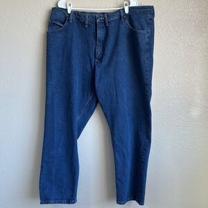 Wrangler Jeans Regular Fit Mens Size 44x30 Blue Denim Straight Leg Msre 42x28.5